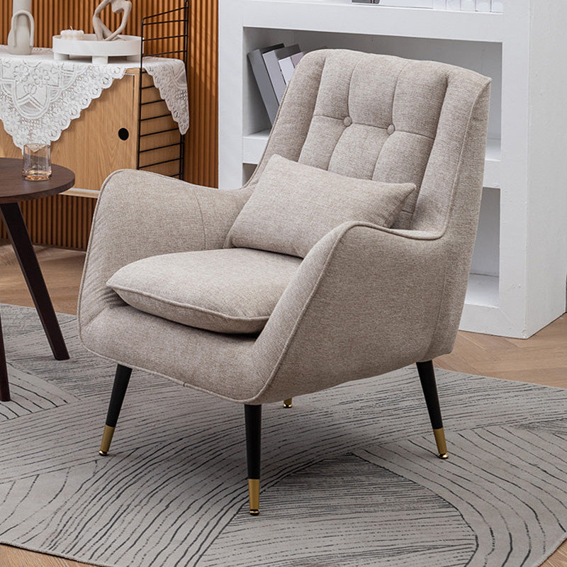 Contemporary 30.7" Wide Barrel Accent Chair with Basic Four Legs for Bedroom