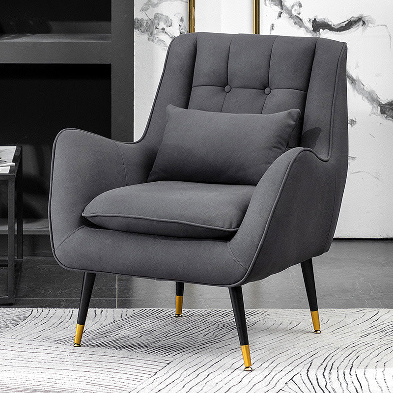 Contemporary 30.7" Wide Barrel Accent Chair with Basic Four Legs for Bedroom