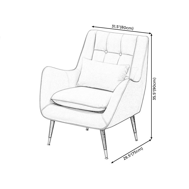 Contemporary 30.7" Wide Barrel Accent Chair with Basic Four Legs for Bedroom
