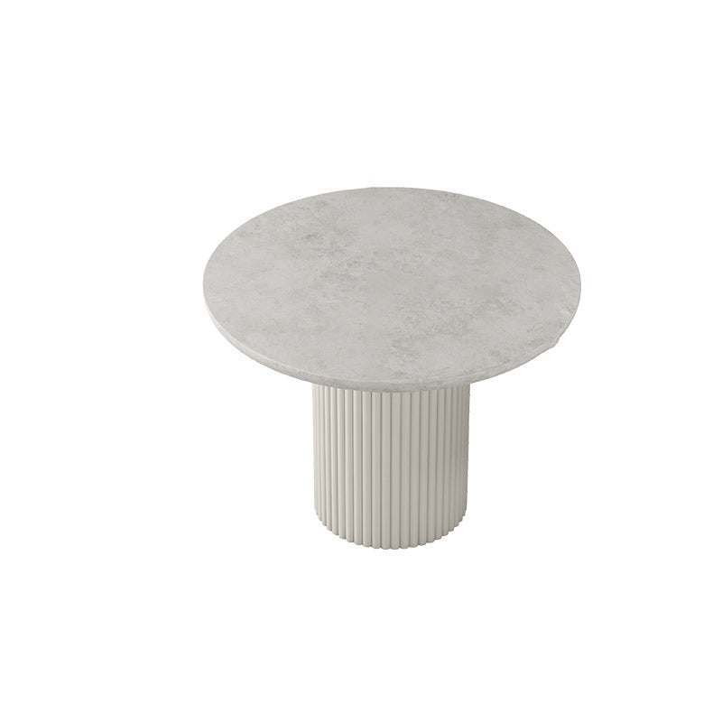 Glam Pedestal Coffee Table Wood Round Cocktail Table for Living Room