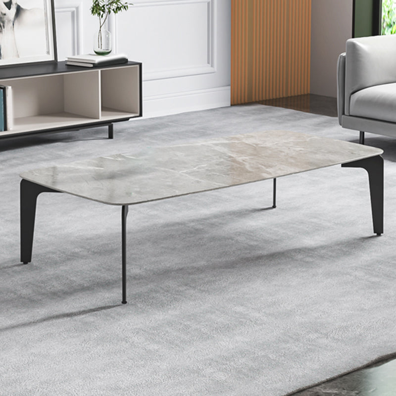 13.7"Tall 4 Legs Grey Rectangular/Round Slate Top Coffee Table