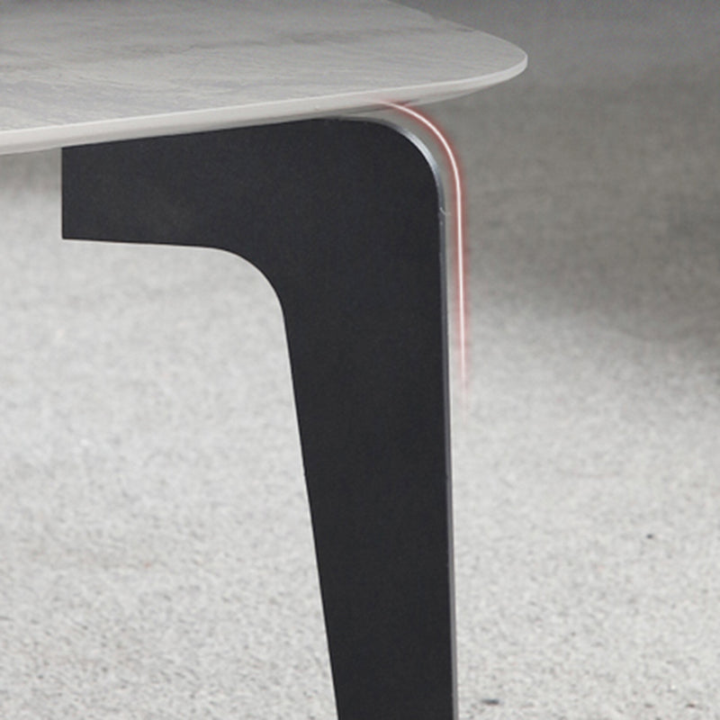 13.7"Tall 4 Legs Grey Rectangular/Round Slate Top Coffee Table