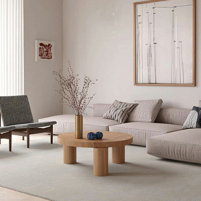 Scandinavian Wooden Round Coffee Cocktail Table 3 Legs Coffee Table