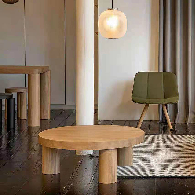 Scandinavian Wooden Round Coffee Cocktail Table 3 Legs Coffee Table