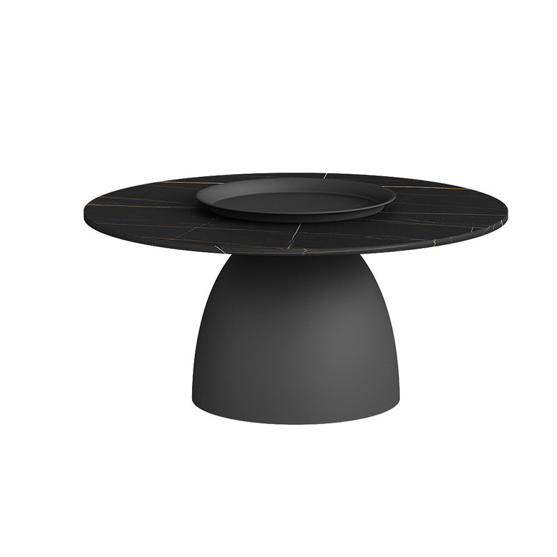 Mid-Century Modern Iron/Stone Coffee Table Dia 23.6"/31.5" Cocktail Table