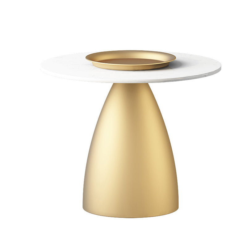 Mid-Century Modern Iron/Stone Coffee Table Dia 23.6"/31.5" Cocktail Table