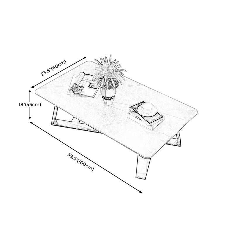 Marble Sled Coffee Table Modern Style Rectangular Cocktail Table