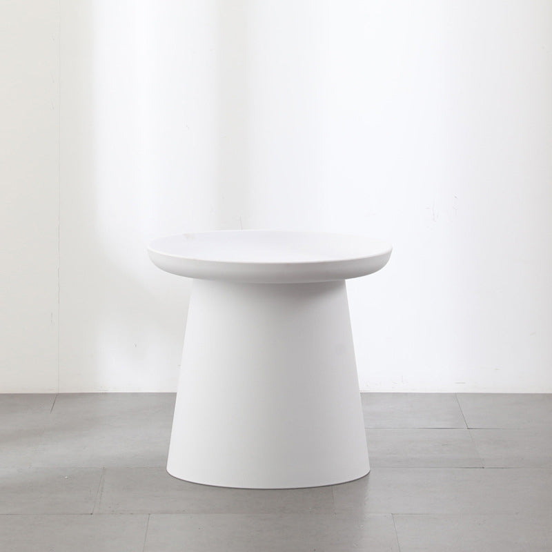Modern Style Plastic Craft Drum-shaped Base Design Round Coffee Table