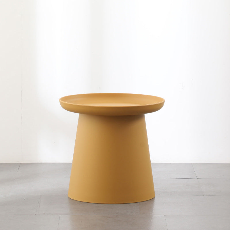 Modern Style Plastic Craft Drum-shaped Base Design Round Coffee Table