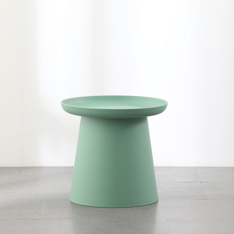 Modern Style Plastic Craft Drum-shaped Base Design Round Coffee Table