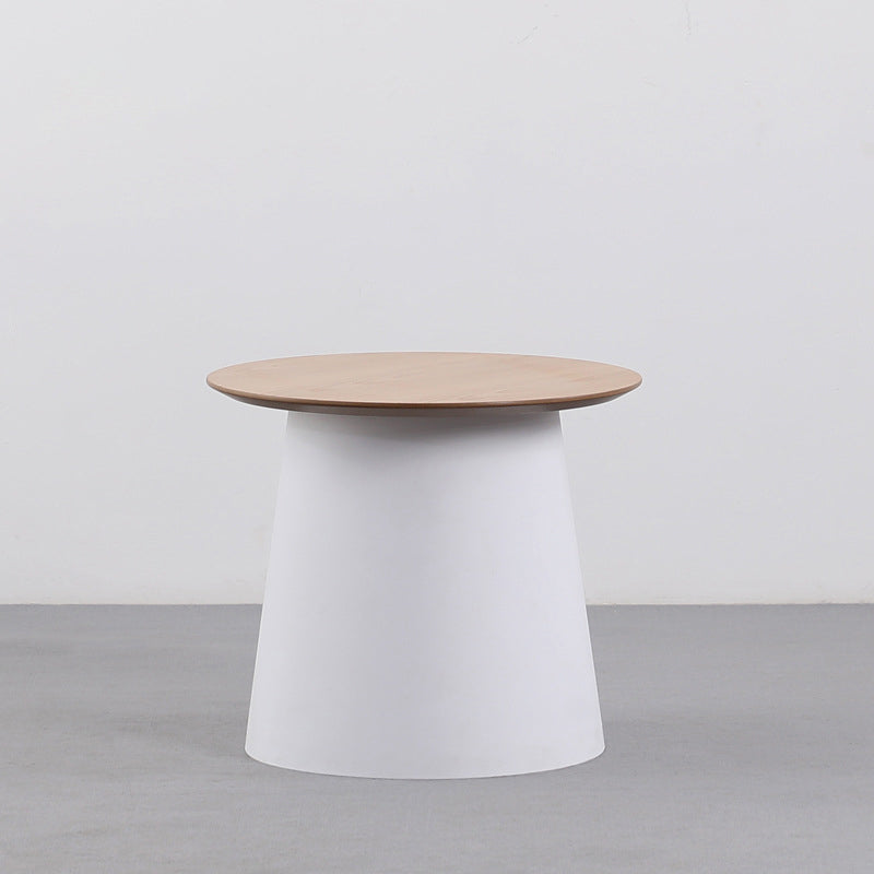 Modern Style Plastic Craft Drum-shaped Base Design Round Coffee Table