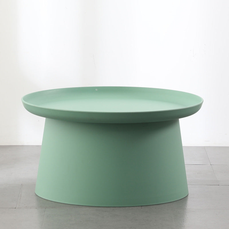 Modern Style Plastic Craft Drum-shaped Base Design Round Coffee Table