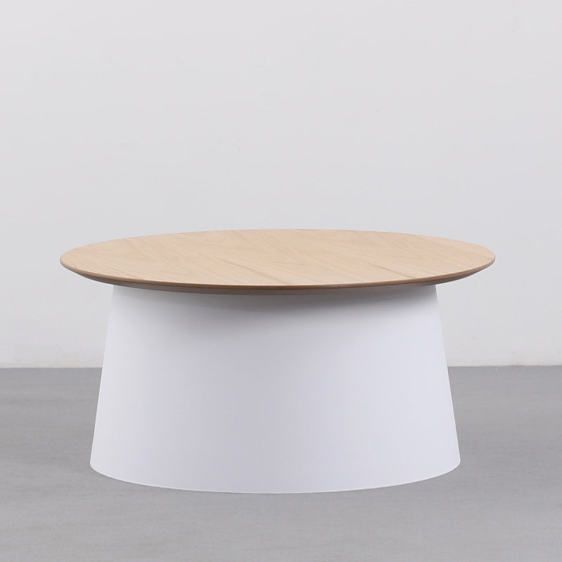 Modern Style Plastic Craft Drum-shaped Base Design Round Coffee Table