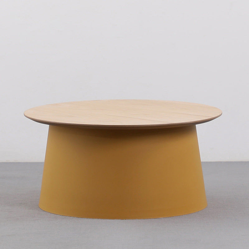 Modern Style Plastic Craft Drum-shaped Base Design Round Coffee Table