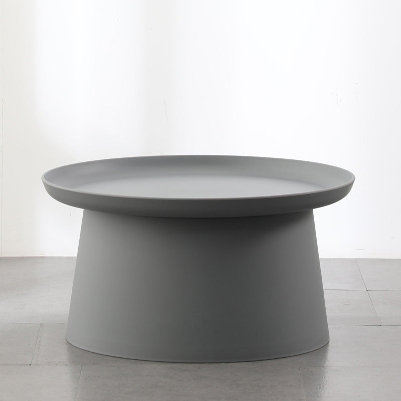 Modern Style Plastic Craft Drum-shaped Base Design Round Coffee Table