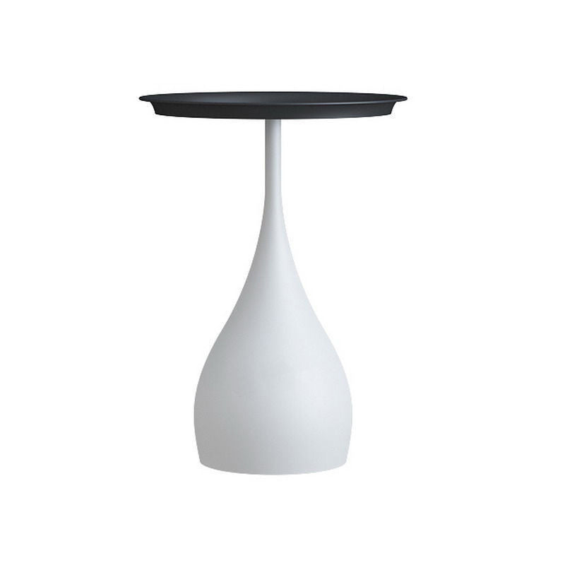 Round Metal/Marble End Table 13.78"/15.75" Wide Pedestal Side Table