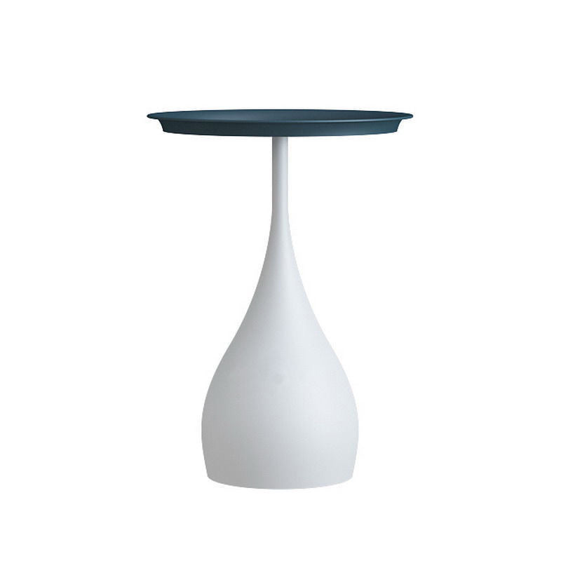 Round Metal/Marble End Table 13.78"/15.75" Wide Pedestal Side Table