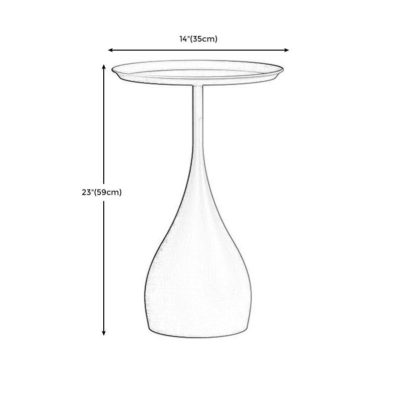 Round Metal/Marble End Table 13.78"/15.75" Wide Pedestal Side Table