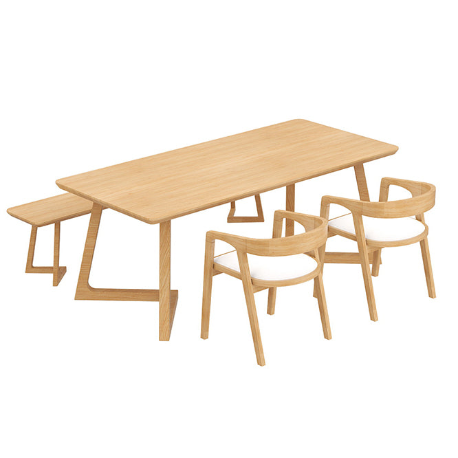 Rectangular Modern Writing Desk Pine Wood and Ash Wood Desk for Living Room