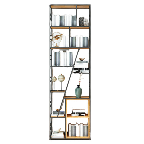 Modern Bookcase Metal and Wooden Shelf Bookcase for Study Room