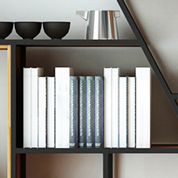 Modern Bookcase Metal and Wooden Shelf Bookcase for Study Room