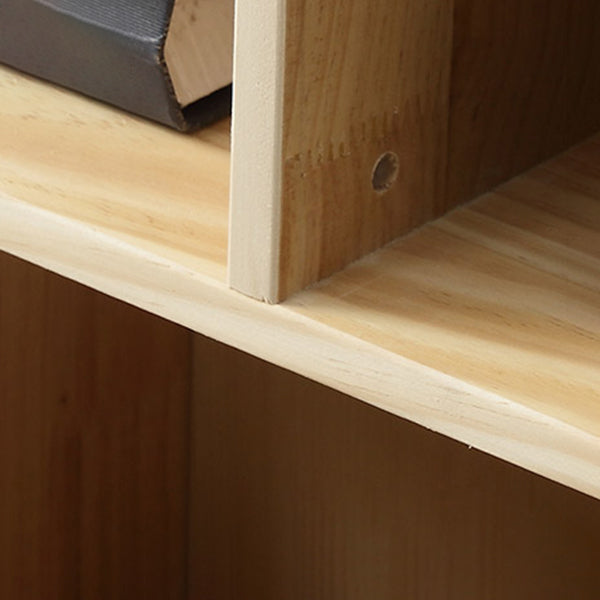 Natural Colour Wooden Standard Bookcase Contemporary Closed Back Bookshelf