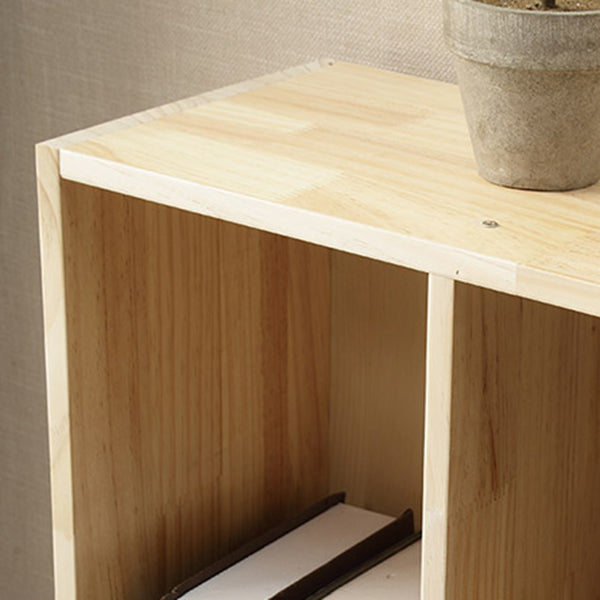 Natural Colour Wooden Standard Bookcase Contemporary Closed Back Bookshelf