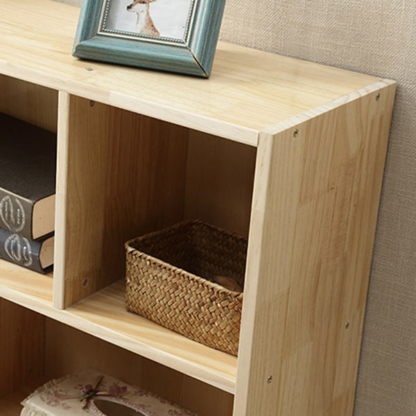 Natural Colour Wooden Standard Bookcase Contemporary Closed Back Bookshelf