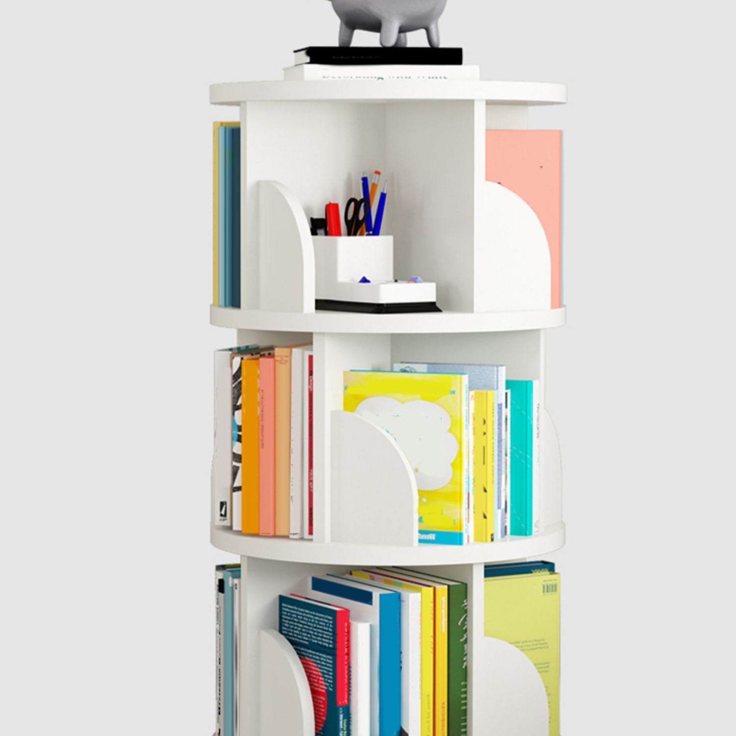Rotatable Bookcase Contemporary Style Bookshelf for Home Office Study Room