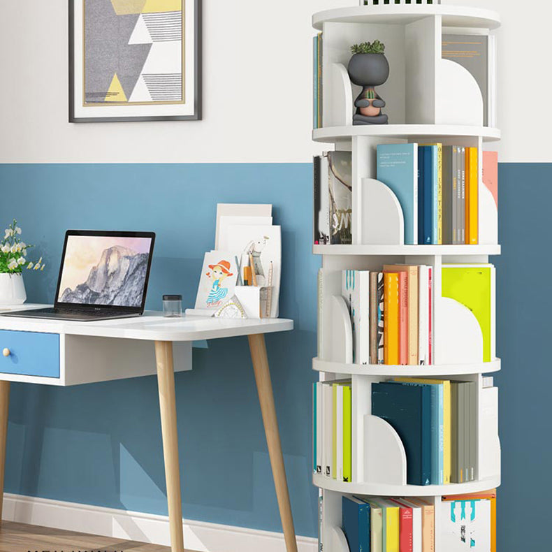 Rotatable Bookcase Contemporary Style Bookshelf for Home Office Study Room