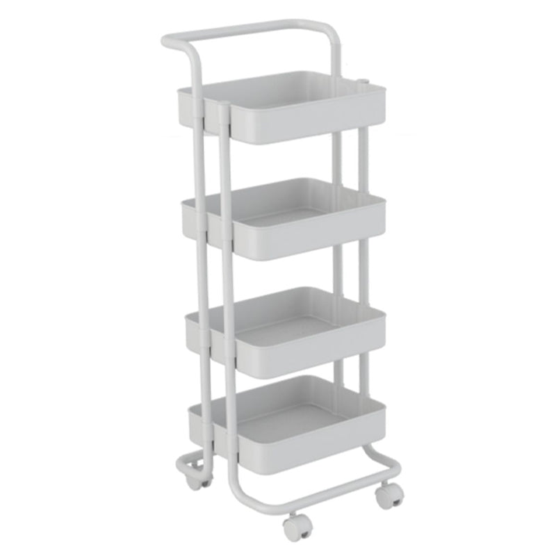 Metal Frame Open Etagere Bookshelf Modern Vertical Bookcase with Caster Wheels