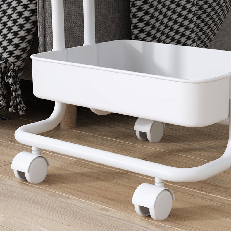 Metal Frame Open Etagere Bookshelf Modern Vertical Bookcase with Caster Wheels