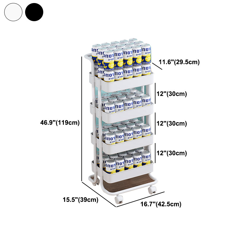 Metal Frame Open Etagere Bookshelf Modern Vertical Bookcase with Caster Wheels