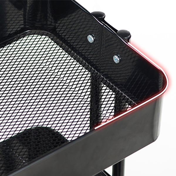 Contemporary Geometric Bookshelf Open Back Bookcase with Wheels