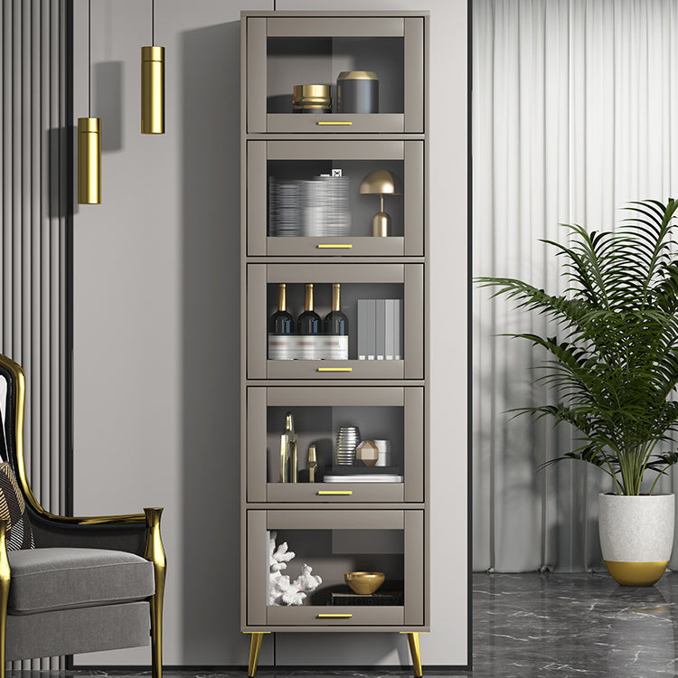 Modern Style Bookshelf Closed Back Shelf Bookcase with Doors for Office Home
