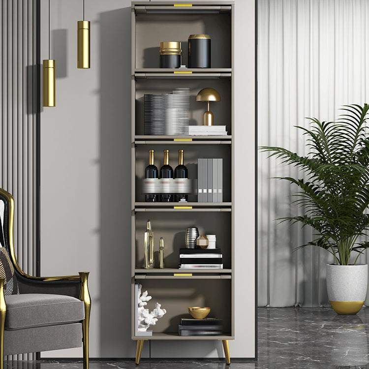 Modern Style Bookshelf Closed Back Shelf Bookcase with Doors for Office Home