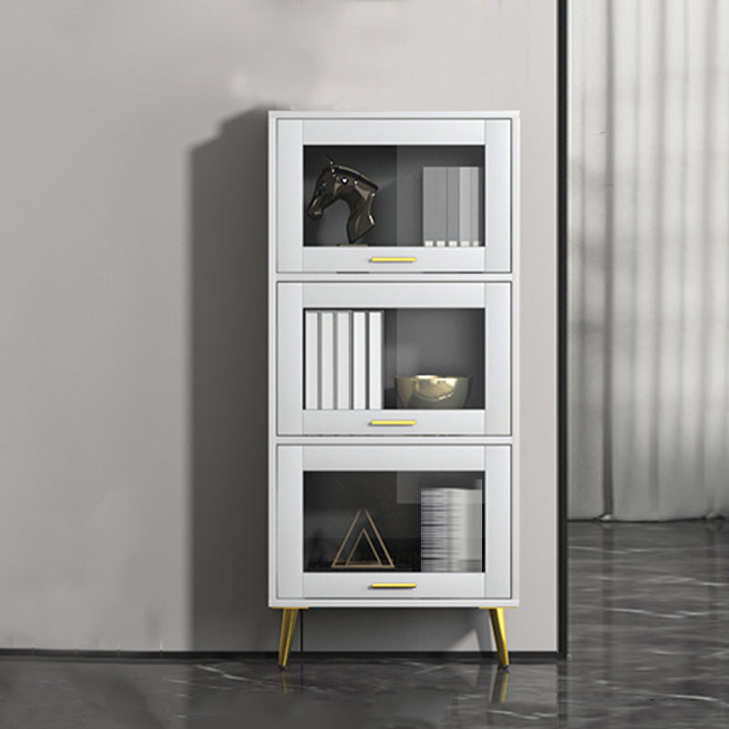 Modern Style Bookshelf Closed Back Shelf Bookcase with Doors for Office Home