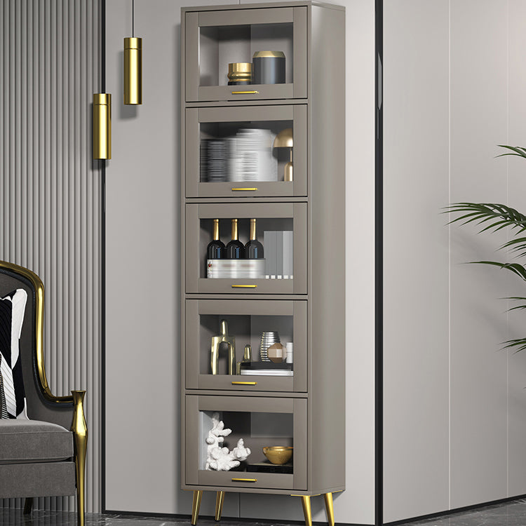 Modern Style Bookshelf Closed Back Shelf Bookcase with Doors for Office Home