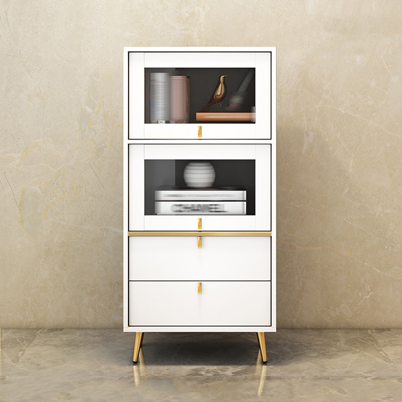 Modern Style Bookshelf Closed Back Shelf Bookcase with Doors for Office Home