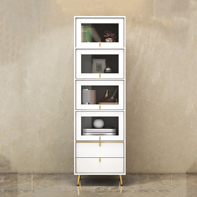 Modern Style Bookshelf Closed Back Shelf Bookcase with Doors for Office Home