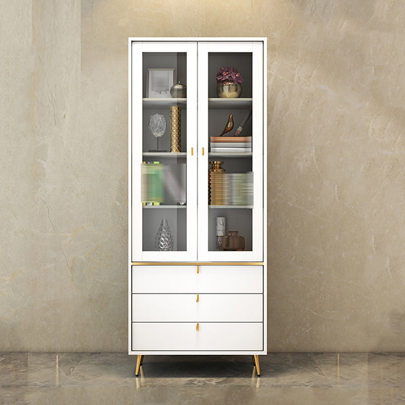 Modern Style Bookshelf Closed Back Shelf Bookcase with Doors for Office Home