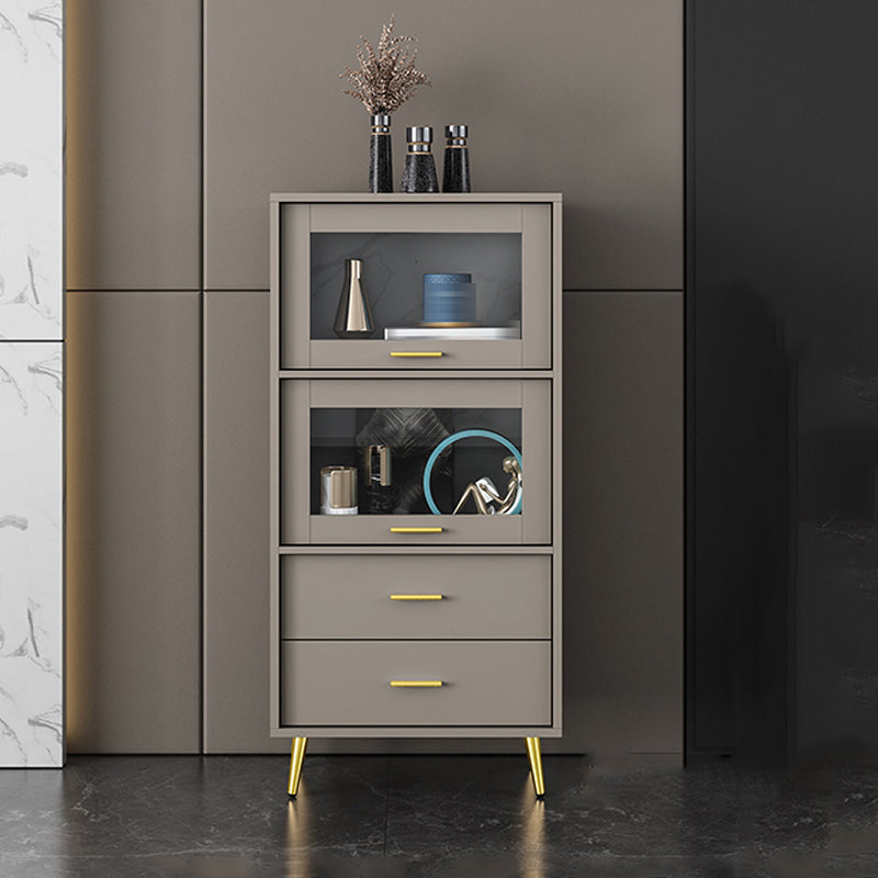 Modern Style Bookshelf Closed Back Shelf Bookcase with Doors for Office Home