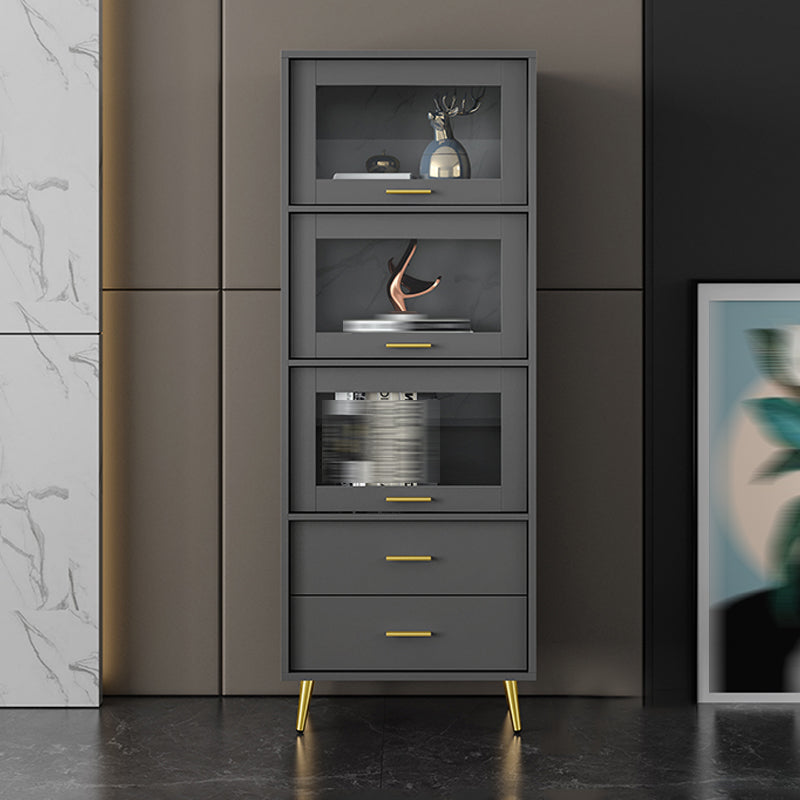 Modern Style Bookshelf Closed Back Shelf Bookcase with Doors for Office Home