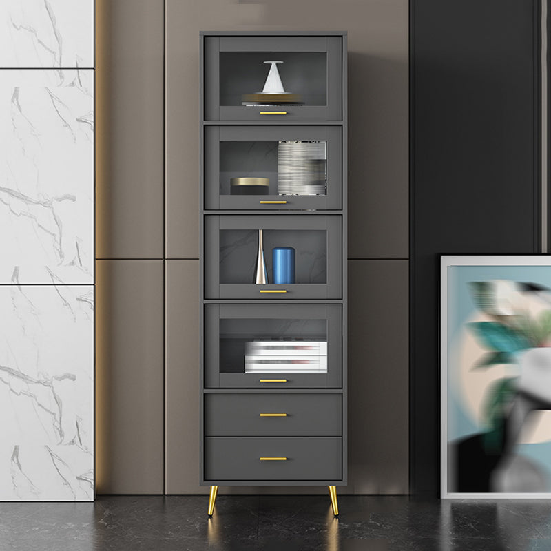 Modern Style Bookshelf Closed Back Shelf Bookcase with Doors for Office Home