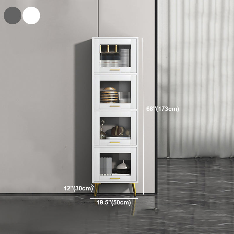 Modern Style Bookshelf Closed Back Shelf Bookcase with Doors for Office Home