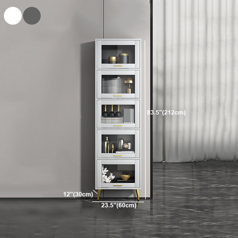 Modern Style Bookshelf Closed Back Shelf Bookcase with Doors for Office Home