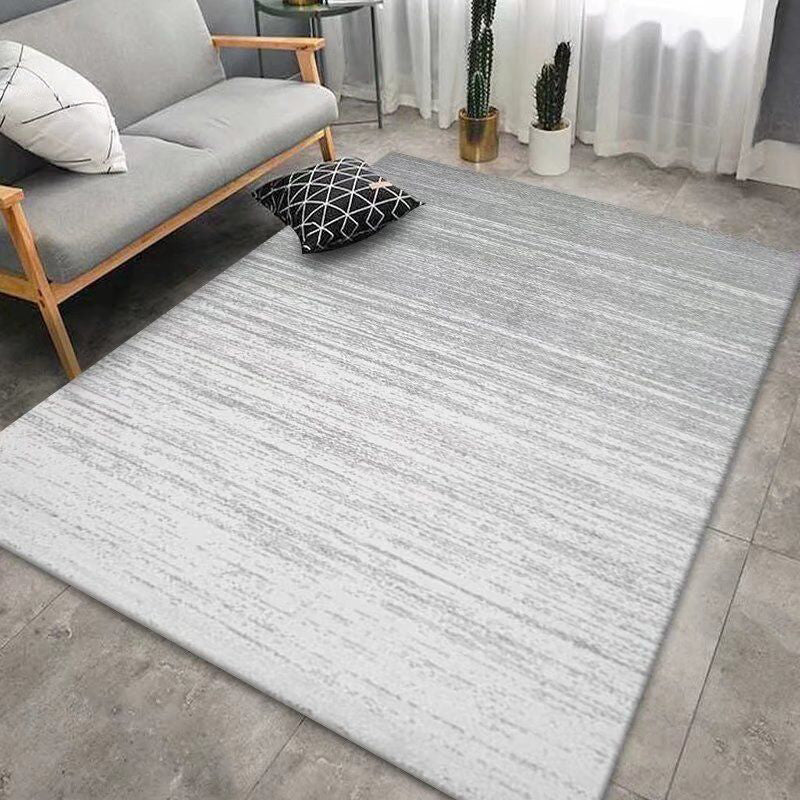 Light Gray Modern Rug Polyester Pattern Rug Washable Rug for Living Room