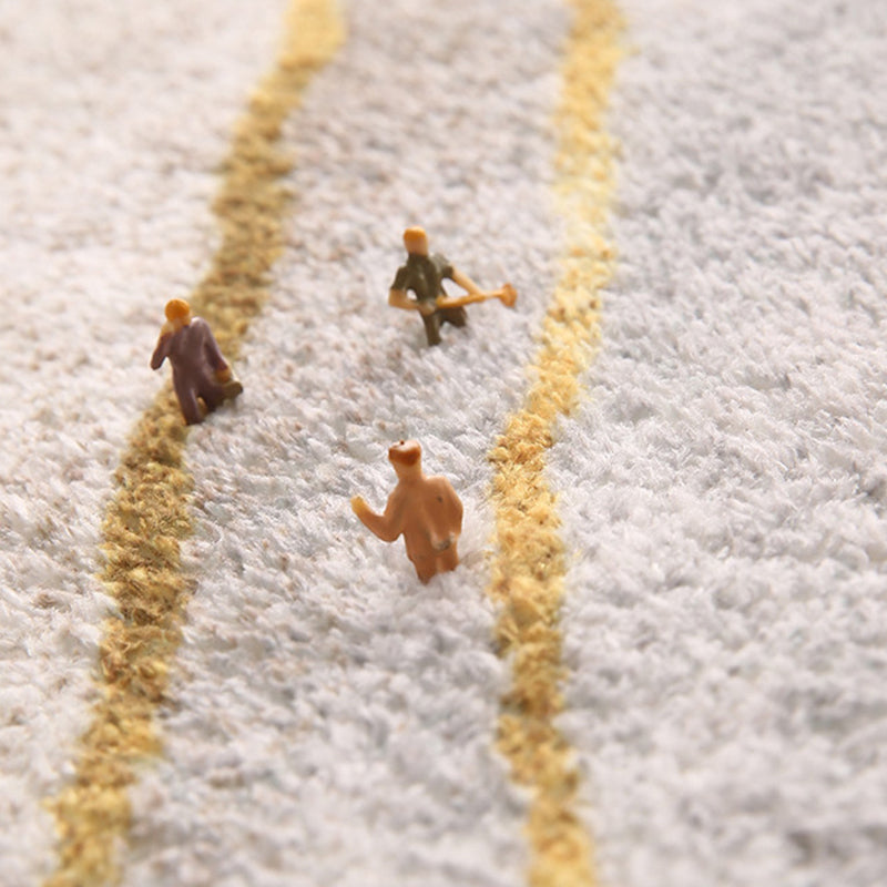 Light Gray Modern Rug Polyester Pattern Rug Washable Rug for Living Room