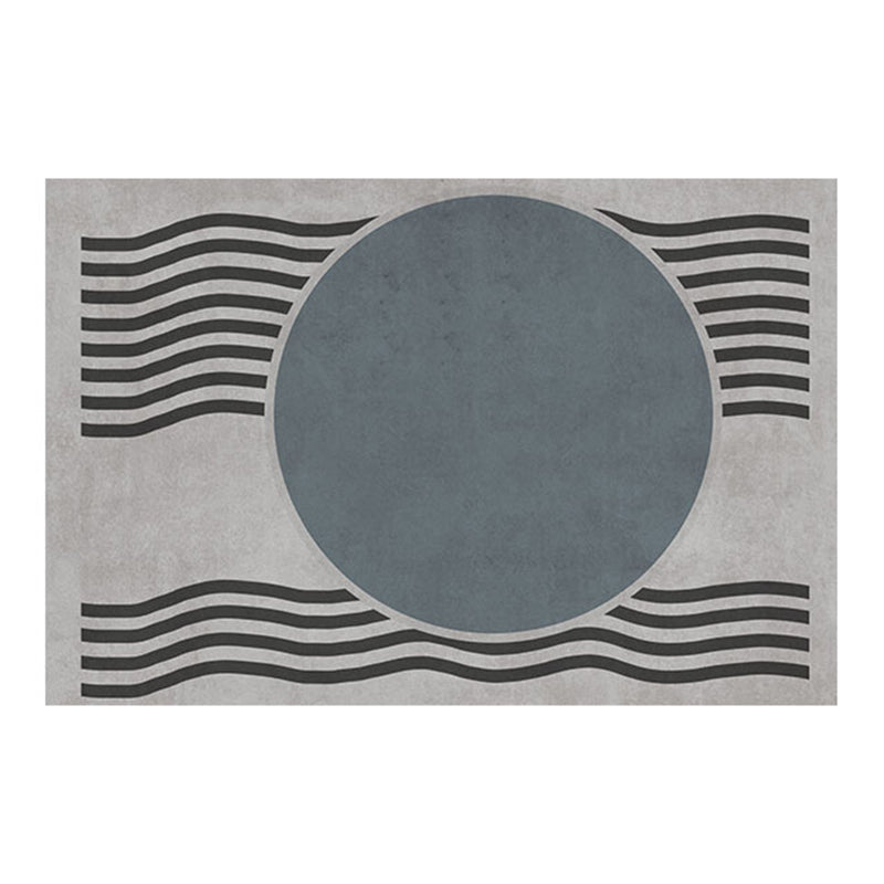 Dark Gray Modern Rug Polyester Graphic Rug Stain Resistant Rug for Home Decor