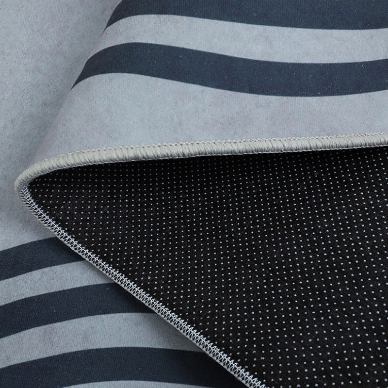 Dark Gray Modern Rug Polyester Graphic Rug Stain Resistant Rug for Home Decor